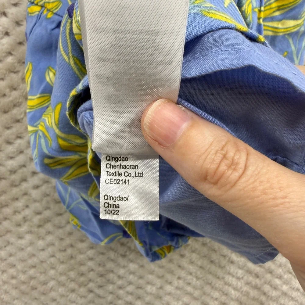 Tommy Bahama Romper Girls M 7/8 Blue Yellow Floral Sunflower Smocked Tiered